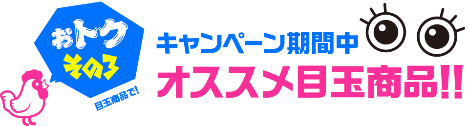 おトクその３|目玉商品で！