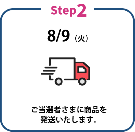 当選者さまに商品を発送いたします。