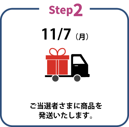 当選者さまに商品を発送いたします。