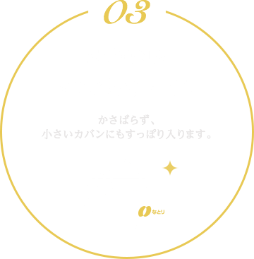 かわいいミニパッケージ!　かさばらず、小さいカバンにもすっぽり入ります。