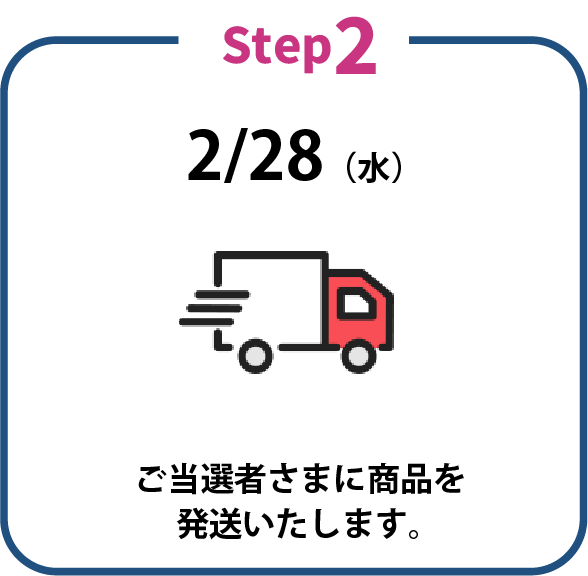 当選者さまに商品を発送いたします。
