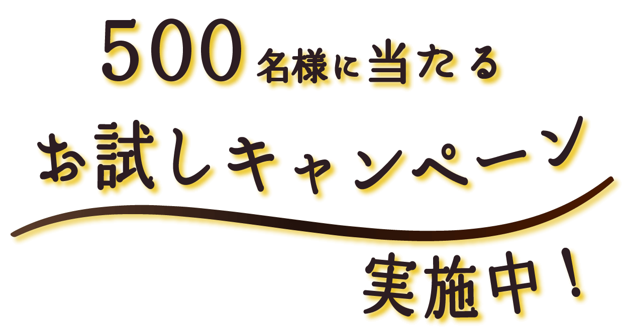 500名様に当たるお試しキャンペーン実施中!