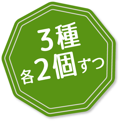 ３種各２個ずつ