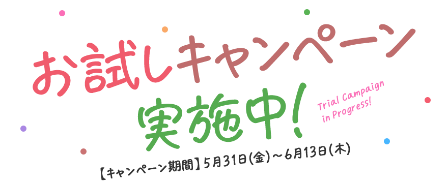 お試しキャンペーン実施中！