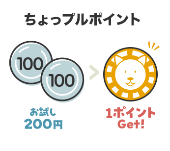 ちょっプルポイント。お試し200円で1ポイントGET!