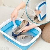薄く畳める洗い桶 8.5リットル ブルー