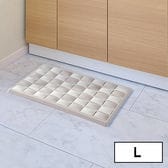 [Lサイズ(58×45cm)/ベージュ]karari 珪藻土フィットタイルバスマット