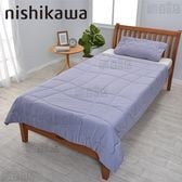 [パープル] 西川/やわらかニット生地使用 とろふわケット (約140×190cm)