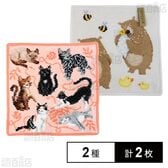 【FLUFFY FRIENDS(アプリコット)/BEN BAER FAMILY(オフホワイト)】フェイラーハンドタオル 25×25cm
