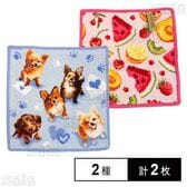 【WITH LOVE AND PAWS(ライトブルー)/FRUIT POTPOURRI(アザレア)】フェイラーハンドタオル 25×25cm
