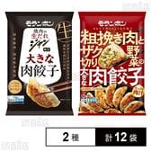モランボン 大きな肉餃子 2種セット(ジャン 焼肉の生だれ配合 大きな肉餃子 / 粗挽き肉とザク切り野菜の大きな肉餃子)