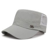 【ライトグレー】速乾性・通気性抜群！ メッシュ ワークキャップ 男女兼用 サイズ調整可
