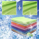 【3枚セット／グリーン】水に濡らすだけ！ひんやり冷感タオル