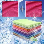 【3枚セット／ピンク】水に濡らすだけ！ひんやり冷感タオル