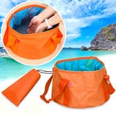 【オレンジ】折りたたみ出来て持ち運び便利♪ウォーターバケツ