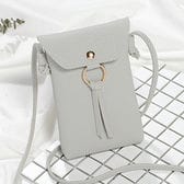 【グレー】PU miniスマホポーチ