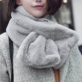 【グレー】フェイクファーマフラー