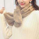 【ブラウン】フェイクファーマフラー