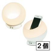 [2個セット]収納スペース付 LED人感センサーライト(発光色切替可)2WAY電源(乾電池/USB)