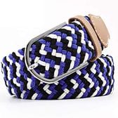 【ブルー×ホワイト×ブラック】ゴムメッシュベル 無段階 伸びる ストレッチ  男女兼用