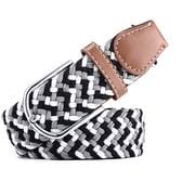 【ブラック×グレー×ホワイト】ゴムメッシュベル 無段階 伸びる ストレッチ  男女兼用