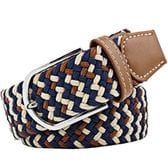 【ネイビー×ベージュ×ブラウン】ゴムメッシュベル 無段階 伸びる ストレッチ  男女兼用