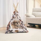 【スクエア×オレンジ】ペットティピーテント（Pet Tipi tent）折りたたみ可