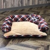 【パープル×キャメル】Pet Bed – ペットベッド -　あご置きクッション付き