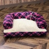 【ピンク×ホワイト】Pet Bed ペットベッド あご置きクッション付き