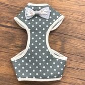 グレー×ドット【Sサイズ】リード付きペットハーネス