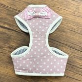 ピンク×ドット【Mサイズ】リード付きペットハーネス