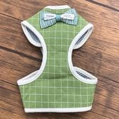 グリーン×スクエア【Mサイズ】リード付きペットハーネス