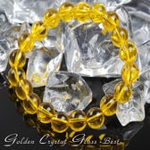 大粒10mm幸せのゴールデンクリスタルグラスブレス