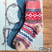 【ピンク】レディース 靴下 5足セット 秋冬 暖かい かわいい ソックス 22-25cm
