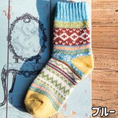 【ブルー】レディース 靴下 5足セット 秋冬 暖かい かわいい ソックス 22-25cm