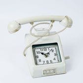 【ホワイト】ヴィンテージモチーフクロック　telephone