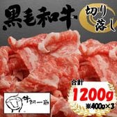 【計1.2kg(400g×3)】牧場直送！九州産黒毛和牛切り落とし