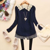 在庫一掃 ニットセーター ニット襟 トップス 長袖 バイカラー セーター