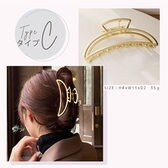 【ゴールド	Cタイプ】　ヘアアクセ（2個セット+おまけのヘアゴム）