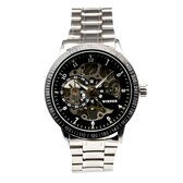 自動巻き腕時計 スケルトンデザイン シンプル ATW012-BLK メンズ腕時計