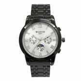 ローマ数字インデックス ブラックメタルベルト クオーツ WSQ009-WHBK メンズ腕時計