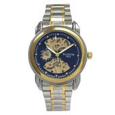 自動巻き腕時計 スケルトンデザイン ゴールド&シルバーケース メタルベルト WSA015-BLK