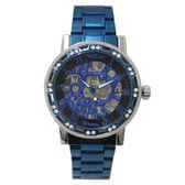 自動巻き腕時計 ATW037-BLBK 透かし彫りが美しいブルー文字盤のフルスケルトン腕時計