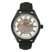 自動巻き腕時計 ATW042-BKWH シンプル機能のフルスケルトン腕時計 ブラックケース レザー