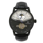自動巻き腕時計 ATW044-BKWH サン＆ムーン表示 シンプルおしゃれな腕時計 ブラックケース