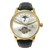 自動巻き腕時計 ATW044-YGWH サン＆ムーン表示 シンプルおしゃれな腕時計 ゴールドケース