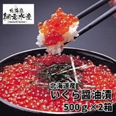 北海道オホーツク海産秋鮭 いくら醤油漬　500g×2箱(冷凍・イクラ）