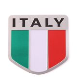 【イタリア】アルミプレート ドレスアップ ステッカー 3枚セット 国旗 車 おしゃれ