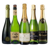 【5本セット】豪華シャンパンと 辛口スパークリングワインの中身の見える福袋