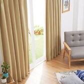 【ライトベージュ 幅100cm×丈178cm】すぐに使える1級遮光カーテン 2枚組 タッセル付き